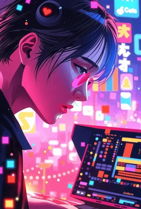 fantastic world of cyber nostalgic ブルー gradations,Vaporwave,DJ Mix, Glitchエフェクト,retro future,cyber,retro future,retrowave,Synthwave,pink,Glitch,fantasy, details,4K,8k,Photorealistic,high resolution,masterpiece,bright colors,dramatic lighting,men
Display on...
