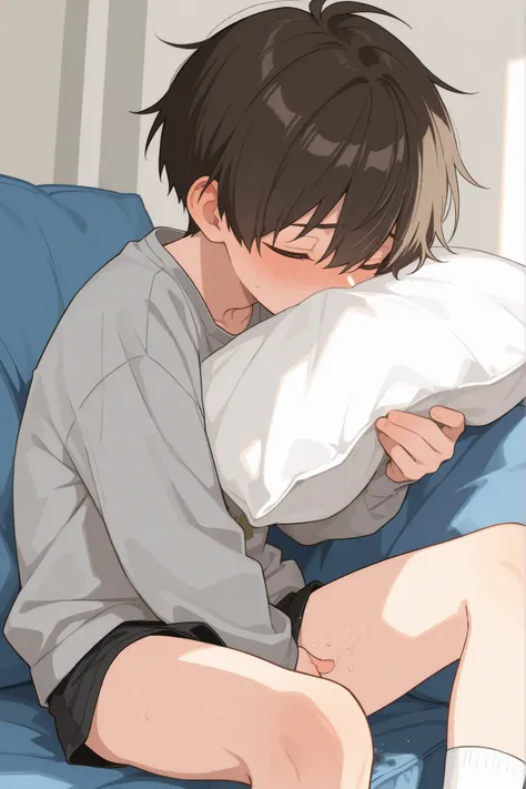 {male masturbation}、edging、Prettyboy、shota、solo、best quality, very aesthetic,pillows
{sniffing:1.5}
