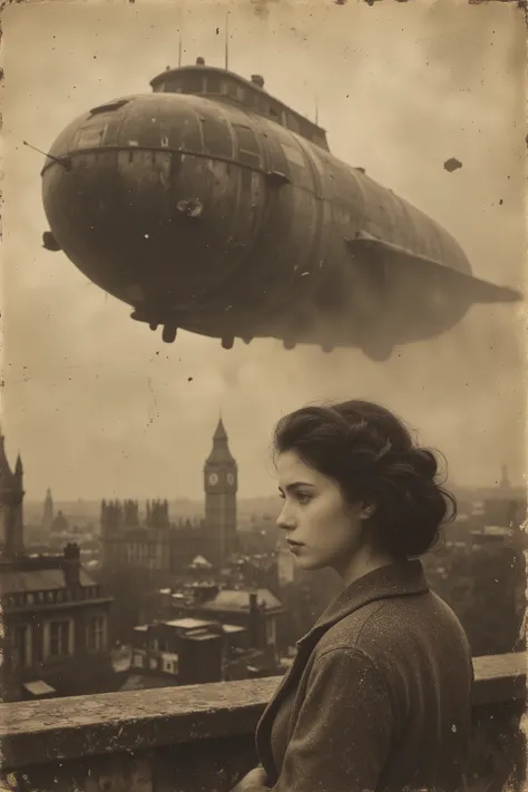 antqgldnCE style, nsfw,
Adult,
Photorealism,
((A scene from a live-action movie)),
Incredibly detailed,
19th century photo, antique photo, sepia toned photo, natural smile, her name, her price, photo date,
As an adult, A gigantic, sky-high flying object su...