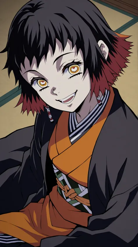 susamaru,kimetsu no yaiba,demon slayer
High quality ,  best quality , masterpiece,  High Resolution , detailed face( LoRA: susamaru),anatomically correct, detailed hair Style( LoRA: susamaru),anime Coloring
solo, 1 girl
short hair, black hair, yellow eyes,...