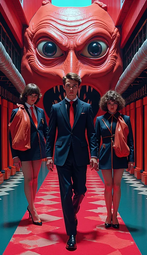Surrealist Psicopop. intriguing people. Clockwork Orange film. cinematic. 8K.