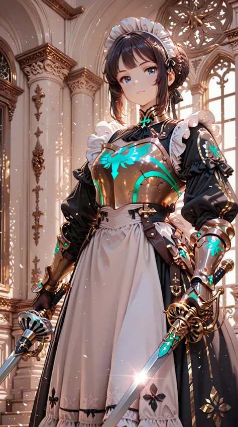 maid, エレガントmaid服, elegant armor, rapier,
