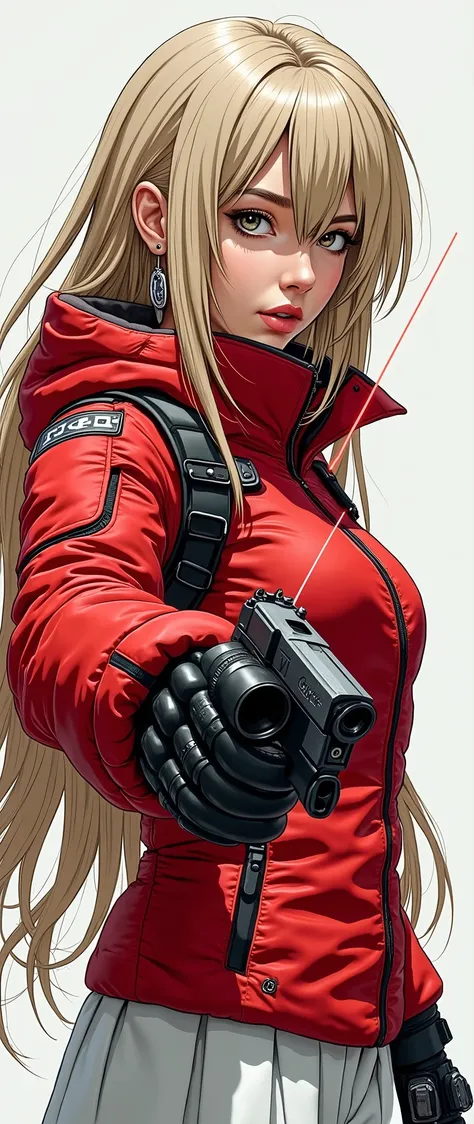 in high definition images、(masterpiece、 exceptional quality 、Comme un miroir、 Cinematic experience 、white skirt、)、8K、Wallpaper、(meilleures illustrations:2.0)、(Une femme:2.0)、(Motoko Kusanagi:2.0)、(a world view like Ghost in the Shell:2.0)、(Combinaison tac...