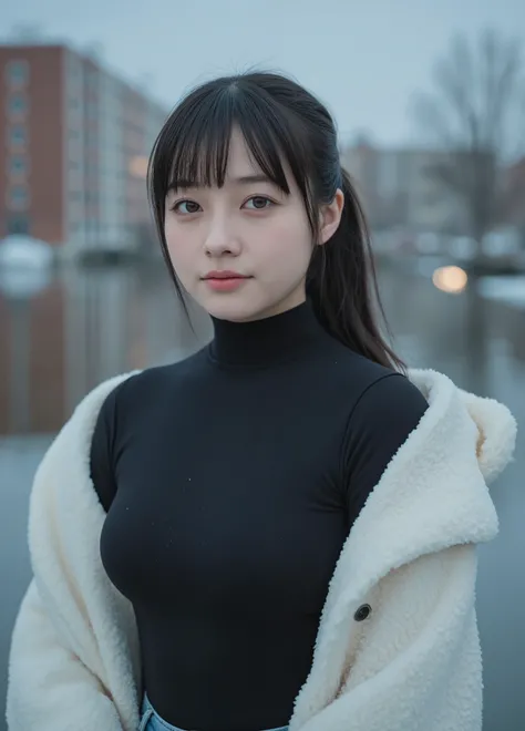 (mature adult woman wearing a leotard1By people),beautiful black hair,With bangs,(((ponytail))),((long hair)), realistic person images in dark waters,Realism,best quality,mastepeice,best quality,Max Video Quality,highest resolution,FINE DETAILS,Beautiful d...