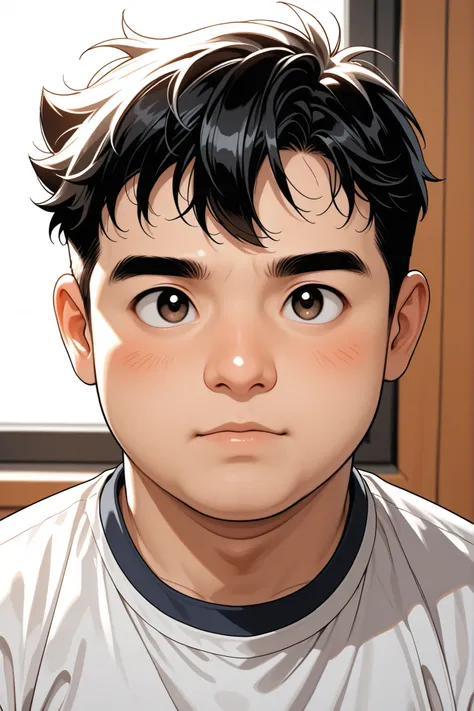 high quality, background, chubby Korean elementary school boy, portrait, Bust shot