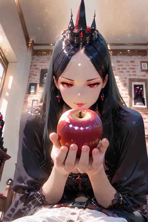 ((RAW photo), absurd, (absurd resolution)), Masterpiece, better quality, (Extremely detailed 8k unit CG wallpaper), (best illustration), (best shade), Realistic lighting, detailed and beautiful shine, (( 21 years old)), chica, long black hair, black queen...