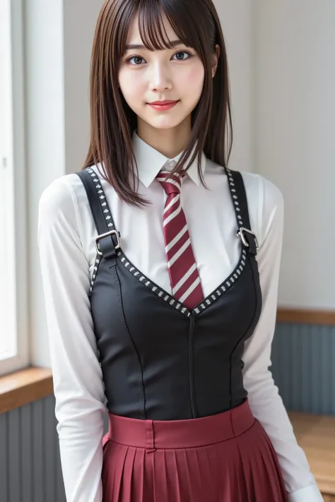haruka, firm breast, by adjusting the framing so the subject's full head is visible within the composition, with the crop showing only from just above the bust to slightly above the top of the head. Ensure there is a comfortable amount of background space ...