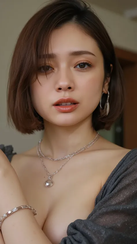 Naked person 、fold your hands behind your head、portrait taken by Kanomi、 armpit hair、underhair、erectile nipples、Super Fine、photographer style、High Quality、4K、HDR、Studio Lighting、Bokeh、Vivid Colors、realistic、Fine Art、Oil Painting