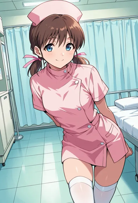 Score_9, score_8_up, score_7_up, source_anime, Kodama Hikaru, solo, brown hair, hair ribbon, ribbon, blue eyes, pink ribbon, low twintails, short twintails, (best quality), (high quality), {masterpiece}, extremely delicate and beautiful, ultra-detailed, be...