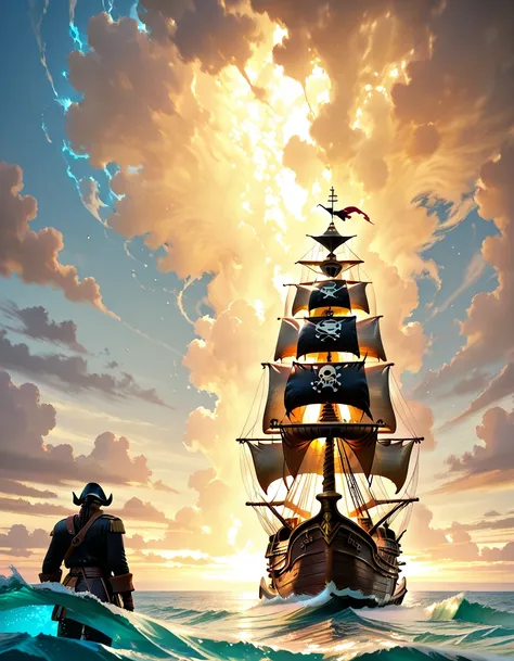 Barco pirata de oro