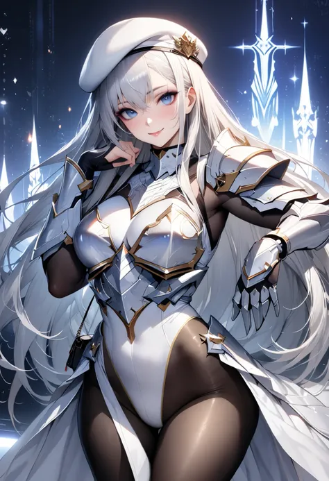 ((best quality)), ((masterpiece)), ((super realistic)), (solo), 1 girl, ((curvilinear)), ((Skin Dantation: 1.2)), perfect face, ((Azur Lane)), (( Armored Long Skirt Dress : 1.2)), ((Paladin Armor)), ((High Neck White Leotard that fits the skin perfectly: 1...