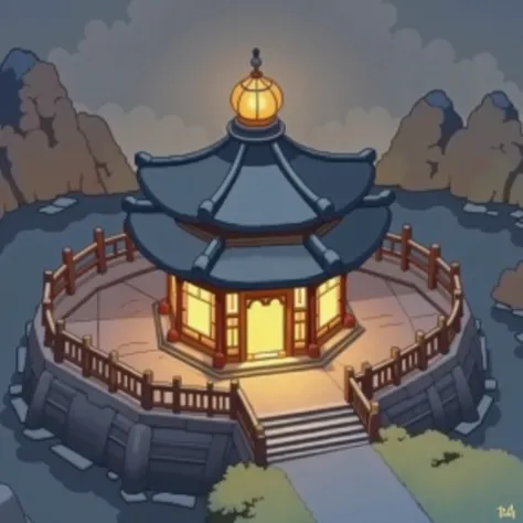 Please , creates a Guofeng Xianxia map with the following characteristics:
创建一个略带Ink Style格的国风仙侠建筑(Isometric perspective),Ink Style, is very nice , masterpiece, is the best quality, realistic photos, Professional, perfect composition,National style elem...