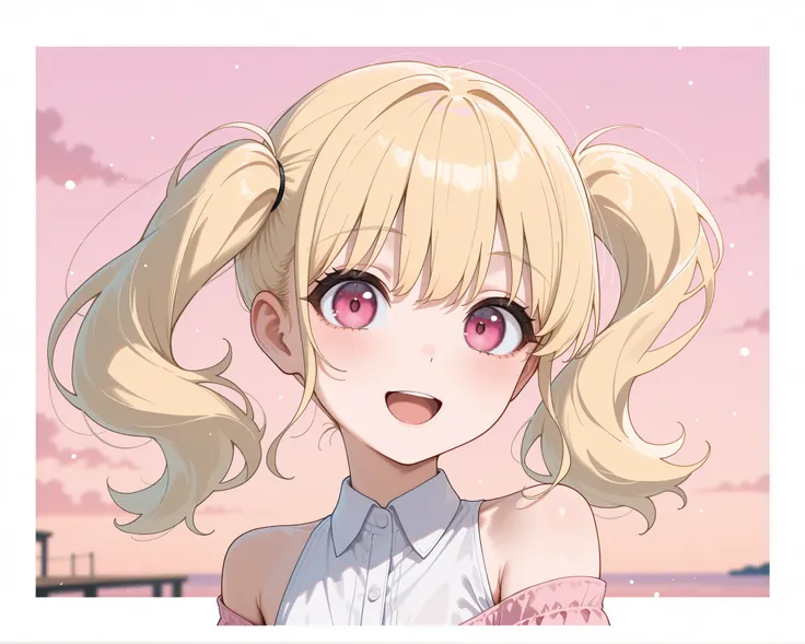 score_9, score_8_up, score_7_up, masterpiece, best quality, detailed face, detailed eyes, 1 girl, solo, beautiful, slender, curvy body, flat chest, youthful, young, short,

medium hair, blonde hair, twin tails, tidy bangs, pink eyes, fair skin, cute, adora...