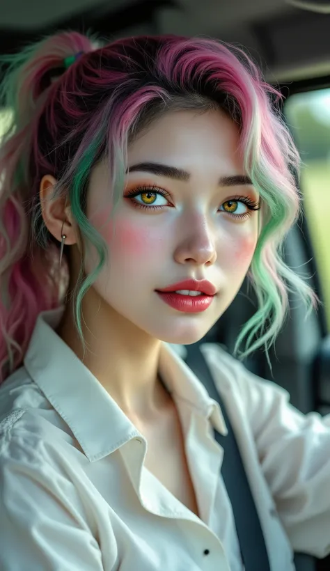Realistic ((Photorealistic realism)), Hyper high resolution, ((Hyper insanel quality, epice masterciece, intricately detailed digital art)),((focus on extremely Realistic Proportion Body:1.3), ((full body photo)), perfect pear shape with her friends, pink...