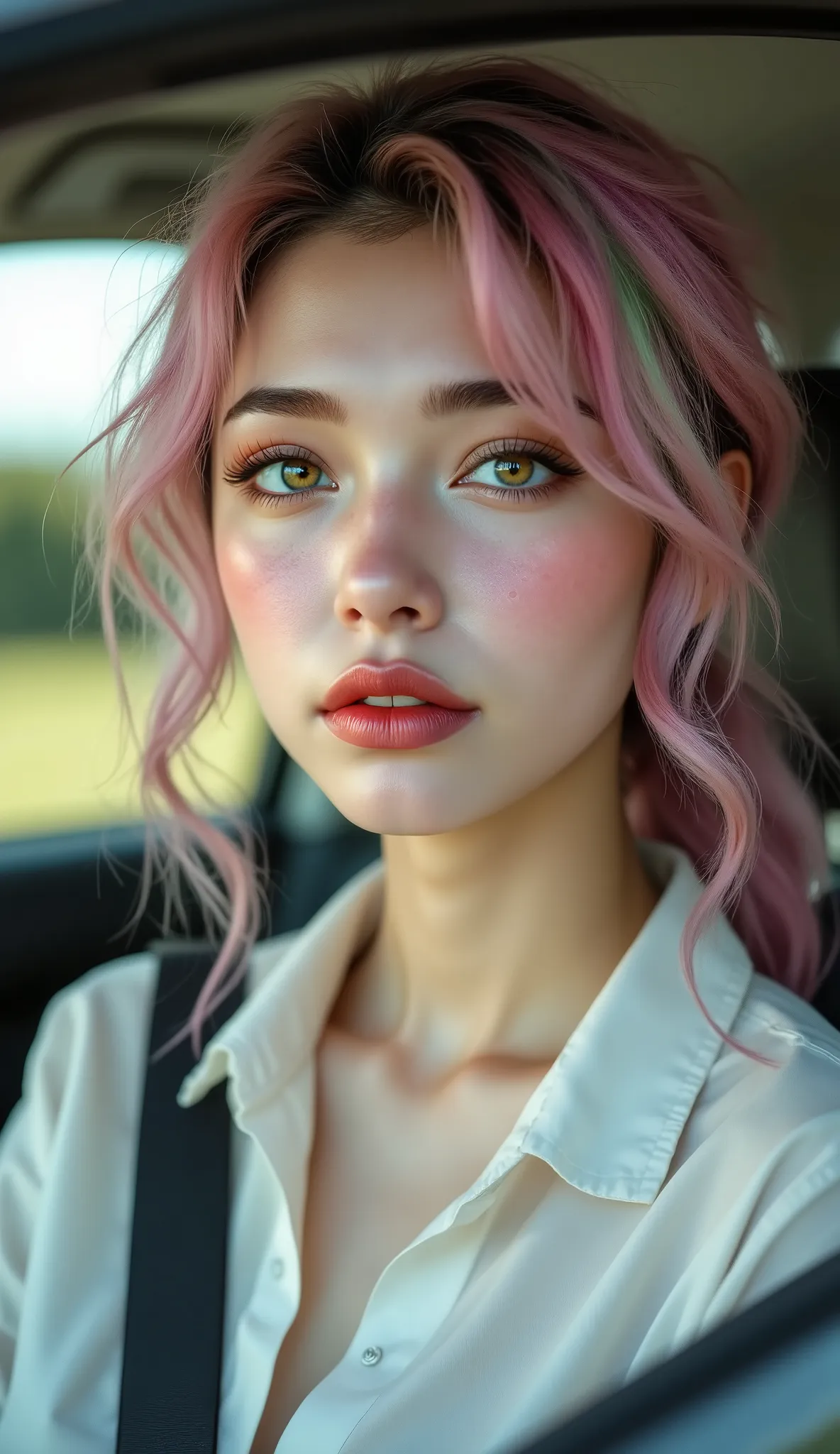  Realistic ((Photorealistic realism)), Hyper high resolution, ((Hyper insanel quality, epice masterciece, intricately detailed digital art)),((focus on extremely Realistic Proportion Body:1.3), ((full body photo)), perfect pear shape with her friends, pink...