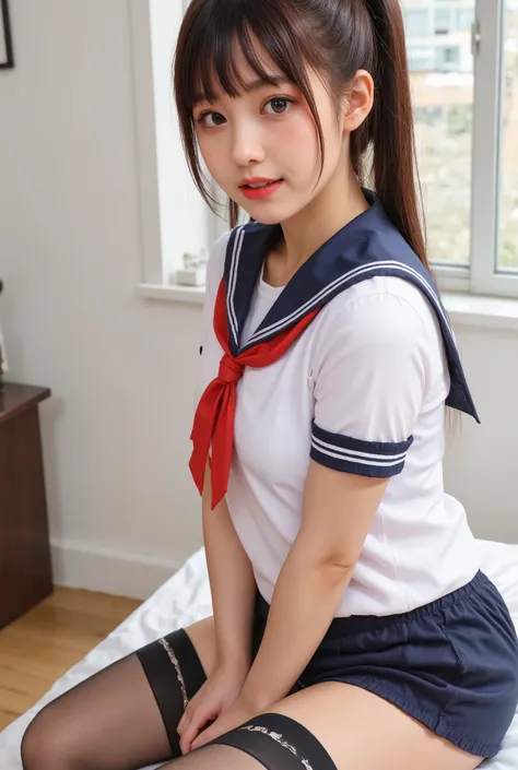 (【8k, ultra-High resolution, Premium Quality, masterpiece:1.2), masterpiece, Premium Quality, illustration, Super Detail, Exquisite description, High resolution, 【8k Wallpaper, Perfect dynamic composition, detail beautiful eyes, (((She hung up her skirt w...