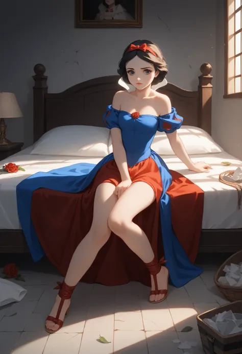 ((full body photo)) masterpiece, perfect face, perfect hands, high quality, 1 girl, Alone, Pony V
Snow White, dominatrix, feathers, tied ankles, tied arms, focus full body, knee high leather flats, bound and gagged, intricate details, cinematic lighting, a...