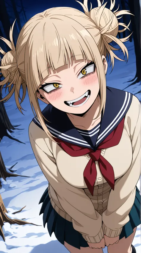 , toga himiko, my hero academia
High quality ,  best quality , masterpiece,  High Resolution , detailed face( LoRA: toga),anatomically correct, detailed hairstyle( LoRA: toga),anime Coloring
solo, 1 girl
bangs, blonde hair, yellow eyes, blunt bangs, hair b...