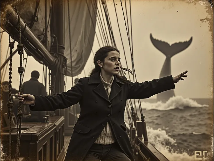 🌟

    ((album photography, 1850er-Stil, wooden leg visible

 Pose))

    ((artificial aging: Risse, Chemical stains, whale fin))

    ((corny texture, clinged to the steering wheel))

🌌

    Stormy sea (monster waves, as if by a wet photographer)

    woo...