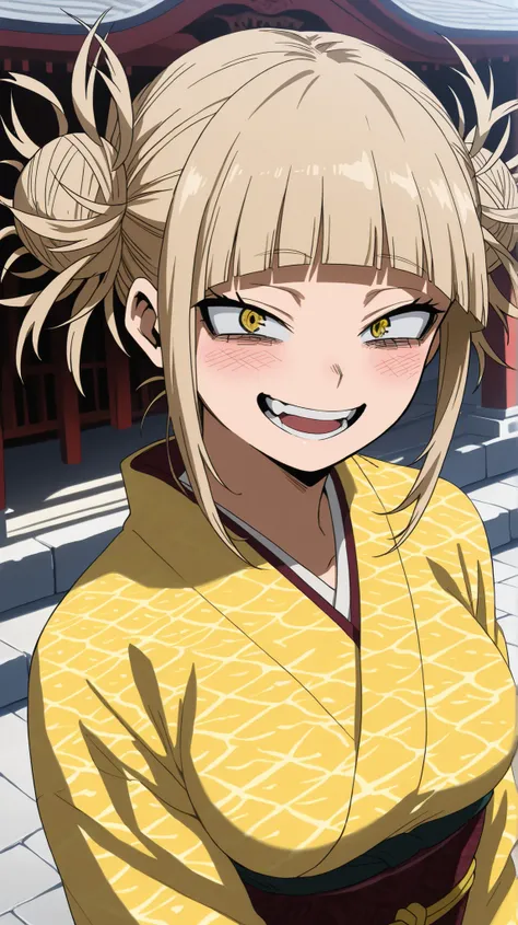 , toga himiko, my hero academia
High quality ,  best quality , masterpiece,  High Resolution , detailed face( LoRA: toga),anatomically correct, detailed hairstyle( LoRA: toga),anime Coloring
solo, 1 girl
bangs, blonde hair, yellow eyes, blunt bangs, hair b...