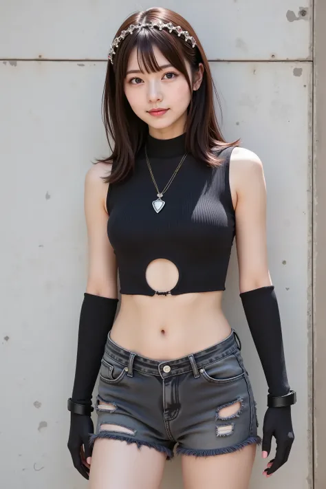 chihiro, firm breast, by adjusting the framing so the subject's full head is visible within the composition, with the crop showing only from just above the bust to slightly above the top of the head. Ensure there is a comfortable amount of background space...