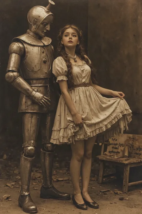 The Wandering Whore of Oz,
antqgldnCE style,
nsfw,
for Adult,
Photorealism,
((A scene from a live-action movie)),
Incredibly detailed,
19th century photo, antique photo, sepia toned photo,
A fable for adults,
Dorothy is a cheerful and beautiful girl,
Do...