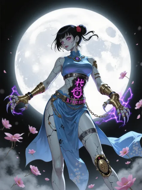 Vector zombie girl warrior illustration - 矢量僵尸女孩战士插画