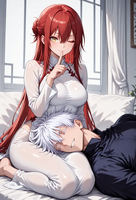 (8k, best quality, masterpiece:1.2), (sharp focus:1.0) , duo focus, couple, hetero, very cute couple, romantic, height differnce, size differenz, dynamic pose, BREAK 1 girl , golden eyes , very long hair , long sidelocks, red hair , petite , very cute , be...