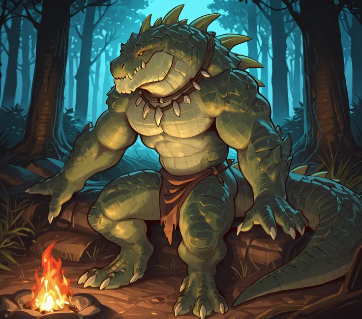 detailed face, detailed body, detailed background, perfect hands, perfect anatomy, masterpiece, high quality, best quality,
solo, forest, (temple), temple background, campsite, tent, tribal, sitting, sitting on log, campfire, fire, loin cloth, hunchback, g...