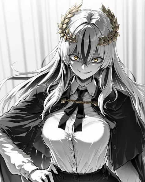 masterpiece, best quality, amazing quality, very aesthetic, high resolution, ultra-detailed, absurdres, (hands:-0.22),
1girl, woman, solo, mature woman, (looking at viewer, portrait, medium shot:1.19), LineAniAF, monochrome, greyscale, ebiblue, (coloured e...