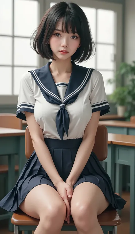 8k,ultra high resolution , best quality, masterpiece,rule of thirds,golden ratio,surreal,pictures, one woman,( girl:1.3),cute,cute顔, Beautiful Eyes in Every Detail , 細かくdetails,mature woman,princess,Full body,black hair,Short layers,ID photo, luxurious an...