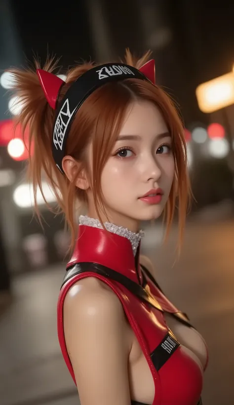 Street fashion in 3025, ((Evangelion, Asuka Langley)),1 girl,solo,,Cowboy Shots, ,,, score_9,score_8_up,score_7_up,,8k,1 girl to improve Sa,solo, erotic, big breasts, nipples