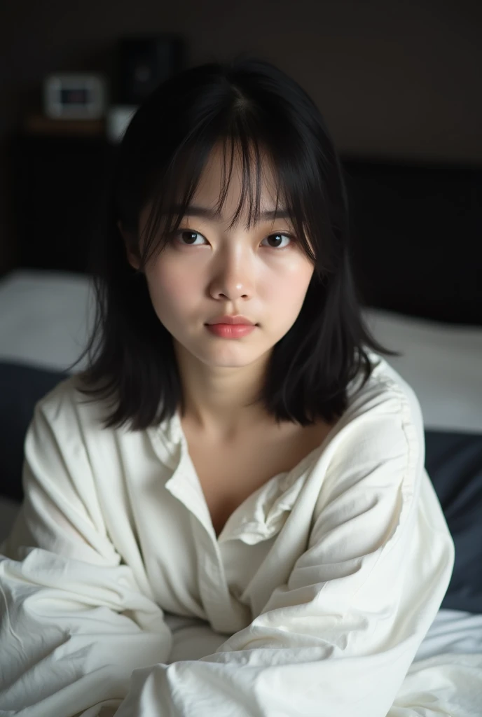 A person dressed in white moves his arm slightly,The surrounding bedding undulates gently with movement,Close-up shot slowly getting close to the subject,Realistic style accompanied by soft natural light。