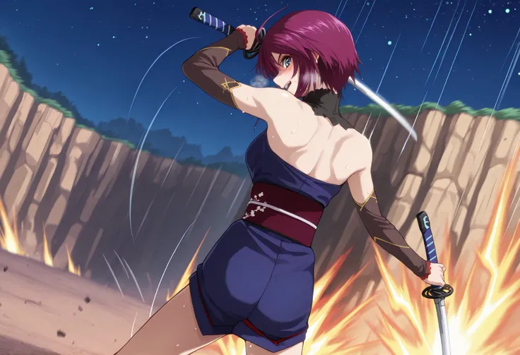 score_9, score_8_up, score_7_up, source_anime,BLE, BREAK,masterpiece,best quality, absurdres, safe 1girl,((indoor,night,,stars)),1girl,(solo),(((lunamaria:1.1))),1girl,,(((LunamariaHawke:1.1))),(((purple hair:1.3))),((ahoge:1.2)),(((short hair:1.2))),blue ...
