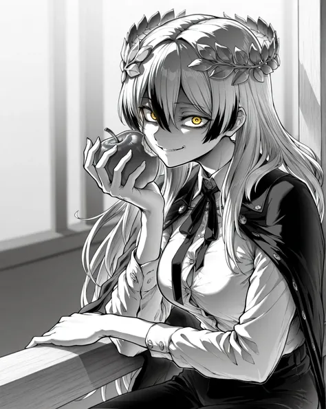 masterpiece, best quality, amazing quality, very aesthetic, high resolution, ultra-detailed, absurdres, (hands:-0.22),
1girl, woman, solo, mature woman, (looking at viewer, portrait, medium shot:1.19), LineAniAF, monochrome, greyscale, ebiblue, (coloured e...