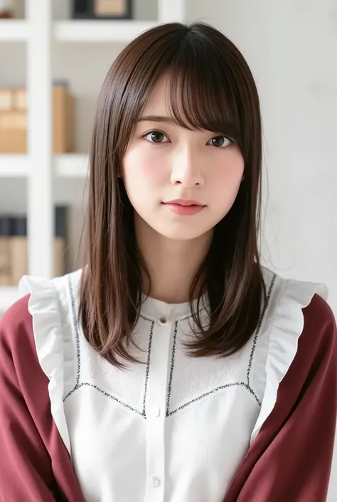 (( best quality)), (( masterpiece)), 's whole body、 age 、Super slender beauty、delicate body、A uniform that looks like a high school、shortcuts、Beautiful woman half Japanese and German、Smile、pose