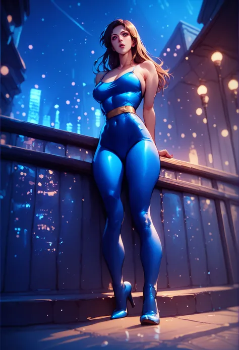 blue high heel shoes