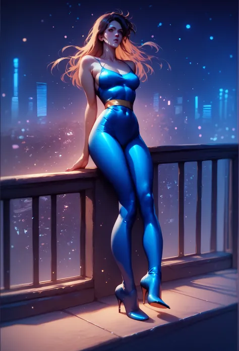 blue high heel shoes