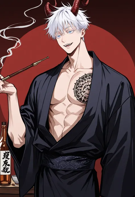 sketch style, somewhat realistic appearance, drawn on style, sketched style, visible shading strokes, semi-realistic features, detailed shading, painting shading, 1man, gojou satoru /(jujustu kaisen/), detailed eyes, blue eyes, white hair, short hair, deta...