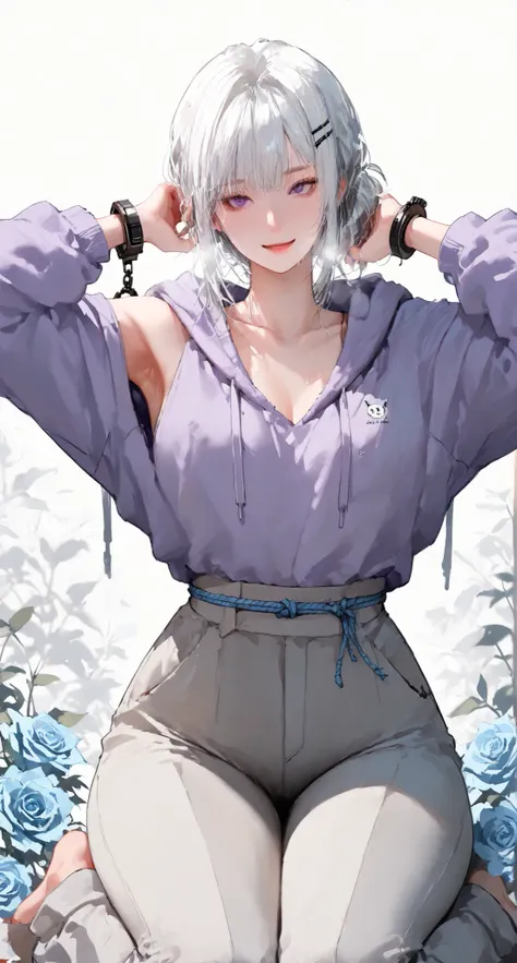 1 girl，hairpin hairstyle，White hair, Cold,   Dark face    ,     high detail, conceptual art, Very detailed page,     high details, high quality, best quality, Dark Purple Eyes, White hair,  beautiful, tall, emotionless,   Dark face   ，｛hairpin hairstyle｝ ,...