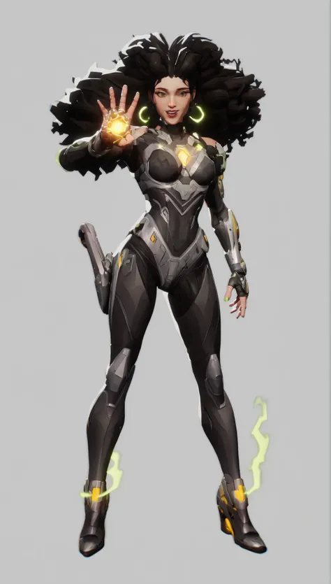 Photon - Base Appearance (Specialist Role) Role: Specialist Style: Balanced between utility and burst power, manipulating light and energy fields for mobility, disruption, and team support. Base Outfit: • Suit Design: Sleek, tactical bodysuit with a hybrid...