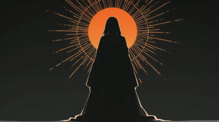 high quality, 8K Ultra HD, A beautiful double exposure that combines an goddess silhouette with sunset coast, sunset coast should serve as the underlying backdrop, with its details incorporated into the goddess , crisp lines, The background is monochrome, ...