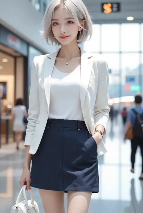 ((旅客機内の座席の前に立っているAssistant parser)),((Rear view)),((looking back at the drugstore))、(Assistant parser),top quality work、Actual Work、Ultra Premium Graphics、8K HD CG Works、 high quality graphics 、High resolution CG work、10x pixels、 Extremely fine details :1....