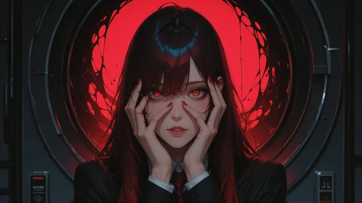 masterpiece, 最 high quality , high quality ,( invisible to the eye , It has dark red light and red eyes ,Surrounded by darkness :1.2), Abstraction, Miserable, depth of field, high image quality, very well detailed, POPULAR ON ART STATION, trend , c...