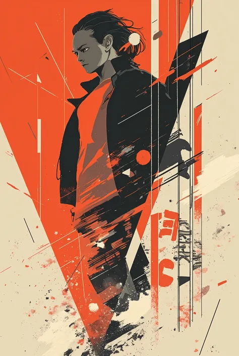 action movie poster but in bauhaus style