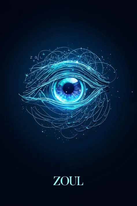 An ultra-abstract, modern logo design for a wellness app called 'ZOUL'. The design is based on the essence of a reptilian eye, interpreted through symbolic and fluid abstract shapes rather than literal forms. Incorporate elegant, flowing lines and layered ...