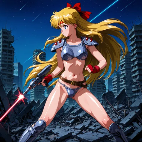 masterpiece, amazing quality, best quality, ultra-detailed, 8K, illustration, clear skin, ultra-detailed-eyes, soft skin, very awa, very as2, shiny skin, shiny hair, soft body, 90's style, official art, minako aino, blonde hair, blue eyes, half updo, long ...