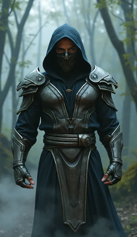 robert downey jr. like Smoke brings an elegant and complex reinterpretation of the character of * mortal kombat*. Wearing a dark gray ninja outfit, almost metallic, he exudes a mysterious and unpredictable presence, with his smoke and shadow inspired look....