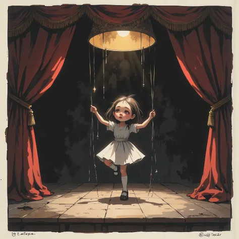 (stage,Puppet:1.3) Zen Ink Wash Sumi-e ,I'm a sad Puppet
You are my puppet use, no matter how many times you run away, you are immediately taken back
Crying and crying in your arms
When the curtain of the dollhouse rises, I dance while being illuminated by...