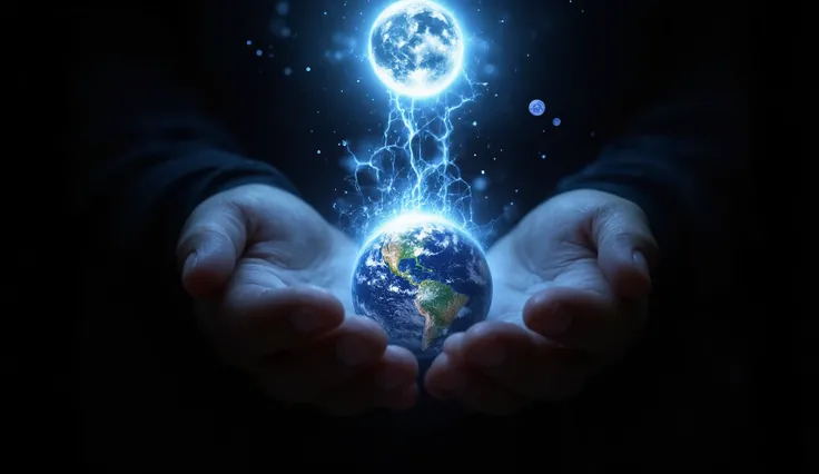 (With his hands and fingers, President Donald Trump, using Puppets against the World , The dark image above the planet and just below planet Earth being held up by strings as if it were a puppet quality HD 32KK))